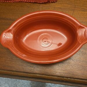 Ceramic Oval Baking Dish - Red